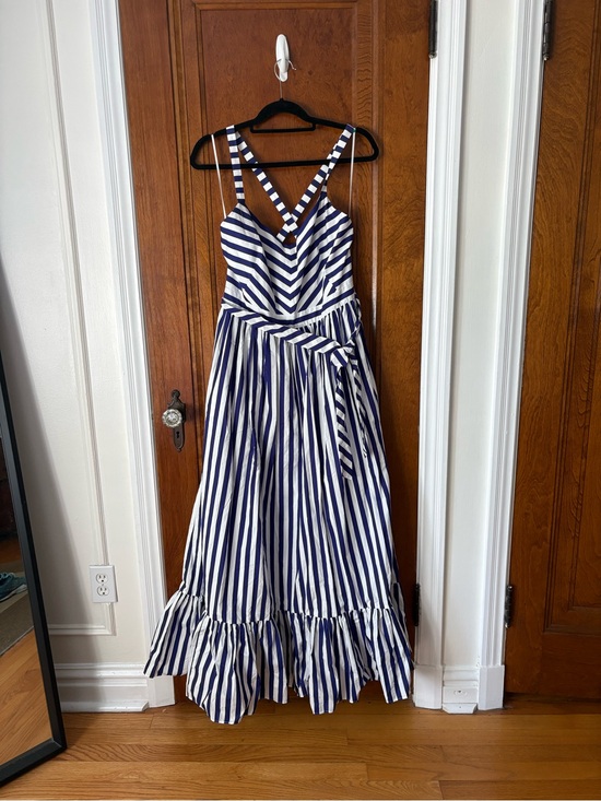 J. Crew Dresses & Skirts - NWT J. Crew Blue and White Striped V-Neck Maxi Dress - 12